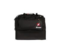 Borsa Voluntas per Zeus Sport Materiale Sportivo Relax Allenamento Fitness Palestra Borsone Borse Borsoni Tascone Frontale Laterale Calcio Calcetto Fondo Rigido (Nero/Nero, H 43 x L 54 x P 30 cm)