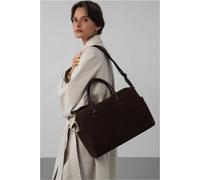 Borsa weekend in pelle scamosciata Marrone TU