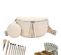 Borsa - Zaino monospalla | Papeta Spalla A Mezzaluna artificiale | Borsa Ergonomica Impermeabile Per Il Lavoro, Spiaggia, Viaggi, Casual, Palestra, Cam, Color crema, Consulte la descripción