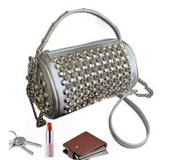 borsacon rivetti streetwear - borsacilindrica punk, stile rock e metallo Anno 2024 | Ideale per donne e ragazze, alternativa e, borsaa tracolla con borchie decorative