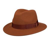 Borsalino Cappello in Lana Piemonte Traveller Donna/Uomo - Made Italy di Feltro con Nastro Grosgrain, Grosgrain Inverno Autunno/Inverno - 58 cm ruggine