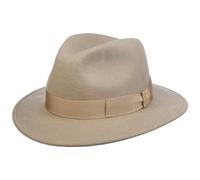 Borsalino Cappello in Lana Piemonte Traveller Donna/Uomo - Made Italy di Feltro con Nastro Grosgrain, Grosgrain Inverno Autunno/Inverno - 60 cm Beige