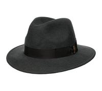 Borsalino Cappello in Lana Piemonte Traveller Donna/Uomo - Made Italy di Feltro con Nastro Grosgrain, Grosgrain Inverno Autunno/Inverno - 55 cm Grigio Scuro