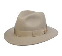 Borsalino Cappello in Lana Piemonte Traveller Donna/Uomo - Made Italy di Feltro con Nastro Grosgrain, Grosgrain Inverno Autunno/Inverno - 57 cm Beige