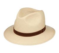 Borsalino Cappello Panama Classic Traveller Uomo - Made in Italy da Sole Paglia Estivo con Fascia Pelle Primavera/Estate Estate - 59 cm Natura