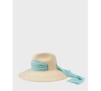 Borsalino cappello Panama Quito in rafia a tesa larga, nastro seta verde 233095.