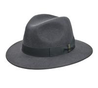 Borsalino Cappello Traveller Indiana, Pura Lana Superfine (58, Grigio Scuro)