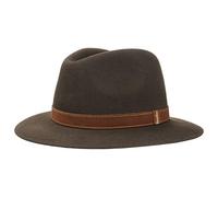 Borsalino Cappello Traveller Marrone Donna/Uomo - Made in Italy Fedora Feltro di Pelo Vacanza con Fascia Pelle Estate/Inverno Primavera Estate Autunno Inverno - 60 cm Marrone