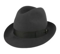 Borsalino Georgio Cappello in Feltro Donna/Uomo - Made Italy Film Fedora da Uomo con Nastro Grosgrain Autunno Primavera Inverno Estate Estate/Inverno - 59 cm Grigio Scuro