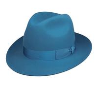 Borsalino Marengo, cappello in feltro per capelli Fedora, cappello da uomo e donna, made in Italy, cappello di lana con nastro in grosgrain inverno, primavera, estate, autunno, inverno, Azzurro, 57
