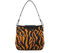 Borse a mano a tracolla con motivo bicolore nero e arancione per donne borse alla moda pochette tote bag cinghie staccabili per infermiere viaggio lavoro