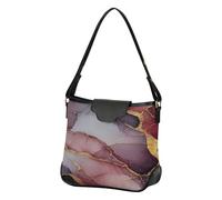 Borse a mano a tracolla da donna alla moda pochette tote bag con cinghie rimovibili per viaggi quotidiani marmo grigio bordeaux