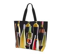 Borse A Mano Cocktail Glasses And Wine Bottles Donna Borsa Tote Impermeabile Borsa A Tracolla Leggera Borsetta Per Shopping Spesa Ufficio