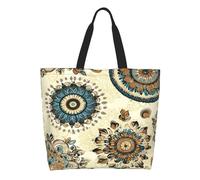 Borse A Mano Detailed Flower Mandala Pattern Illustration Donna Borsa A Tracolla Impermeabile Borsetta Leggera Borsa Tote Per Ufficio Uso Quotidiano Viaggi