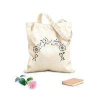 Borse a mano in poliestere e cotone Fiori, denti di leone, cuori, modelli per camera da letto Tessuto spesso 12 once Utilizzabile come trousse per il trucco 31x36cm Media