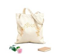 Borse a mano in poliestere e cotone Fiori, denti di leone, cuori, modelli per camera da letto Tessuto spesso 340g/m² Utilizzabile come trousse per il trucco