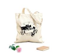 Borse a mano in poliestere e cotone Tessuto spesso 12 once Carte da gioco del poker del casinò, pistola del rischio, assi, gettoni del giocatore Utilizzabile come trousse per il trucco 35x40cm Grande