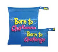 Borse a prova di disordine da viaggio Confezione da 2 elementi essenziali da viaggio per volare con manici per yoga, pannolini per bambini Born To Challenge