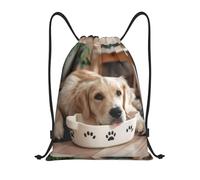 Borse a quadri con coulisse con stampa rossa e nera Borsa sportiva da palestra Borsa con coulisse Borsa con coulisse Borsa a tracolla, Simpatica ciotola per ossa di cane con zampa, M