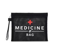 Borse a rete nera per medicine mediche organizer per casa ufficio portatile viaggio medico cerniera sacchetto per kit di primo soccorso, Medicina
