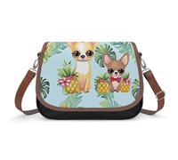 Borse a tracolla a spirale arcobaleno da donna in pelle borse da viaggio borse a tracolla borsa tote per uso quotidiano, Ananas Cane Chihuahua, Taglia unica, Fiori e Animali
