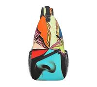 Borse A Tracolla Abstract Art, Face In A Disc Zaino Alla Moda Multiuso Traspirante Borsello Tracolla, Per Escursionismo, Donna, Routine Di Fitness, Lavoro