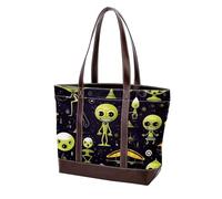 Borse a tracolla Alien-111 verde del fumetto per le donne grandi borse in pelle lavata morbida e borse durevoli, Multicolore 07, 33.8x12x31cm/13.3x4.7x12.2 in