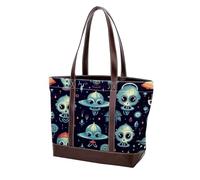 Borse a tracolla Alien-111 verde del fumetto per le donne grandi borse in pelle lavata morbida e borse durevoli, Multicolore 10., 33.8x12x31cm/13.3x4.7x12.2 in