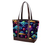 Borse a tracolla Alien-177 del fumetto verde per le donne grandi borse in pelle lavata morbida e borse durevoli, Multicolore 01, 33.8x12x31cm/13.3x4.7x12.2 in