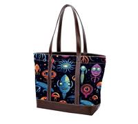 Borse a tracolla Alien-177 del fumetto verde per le donne grandi borse in pelle lavata morbida e borse durevoli, Multicolore 10., 33.8x12x31cm/13.3x4.7x12.2 in