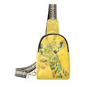 Borse a tracolla alla moda con giraffa gialla stelle a tracolla multiuso marsupio borse a tracolla per zaino da giorno, giraffa stelle gialle, 1 taglia, Giraffe Stelle Gialle, 1 size
