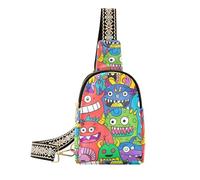 Borse a tracolla alla moda divertenti Monster Party multiuso per le donne in pelle a tracolla per il giorno pack, divertente Monster Party, 1 taglia, Festa Mostro Divertente, 1 size