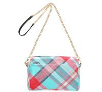 Borse a tracolla alla moda quadrate rosse e blu per le donne piccole borse a tracolla in pelle vegana borsa a tracolla impermeabile borse a mano