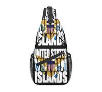 Borse A Tracolla American Virgin Islands Flag Eagle Sacca Per Casse Di Fionda Casual Cintura Regolabile Borsa Per Il Torace, Per Sport All'Aperto, Escursionismo, Viaggio