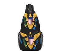 Borse A Tracolla American Virgin Islands Flags Eagle Daypack Casual Per Uomo Casual Multiuso Pacchetto Da Viaggio Per Spalle, Per Escursionismo, Uomo, Viaggio