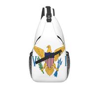 Borse A Tracolla American Virgin Islands Flags Eagle Torace Daypack Traspirante Cintura Regolabile Borsello Tracolla, Per Scuola, Viaggio, Uomo
