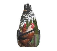 Borse A Tracolla Backyard Chickens Zaino Monospalla Casual Cintura Regolabile Borsa A Tracolla, Per Viaggio, Lavoro, Uomo, Routine Di Fitness