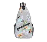Borse A Tracolla Beautiful Flowers And Butterflies Pacchetto Frontale A Spalla Cintura Regolabile Casual Borsello Tracolla, Per Correre, Lavoro, Scuola