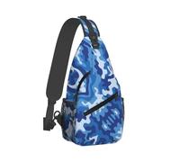 Borse A Tracolla Blue Camouflage Piccola Sling Bag Casual Multiuso Pacchetto Da Viaggio Per Spalle, Per Camminare, Viaggio, Lavoro