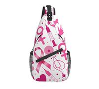 Borse A Tracolla Breast Cancer Logo Sacca Per Casse Di Fionda Multiuso Traspirante Pacchetto Da Viaggio Per Spalle, Per Sport All'Aperto, Scuola, Viaggio