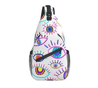 Borse A Tracolla Bright Cute Colorful Eyes Torace Daypack Traspirante Cintura Regolabile Pacchetto Da Viaggio Per Spalle, Per Ciclismo, Donna, Correre