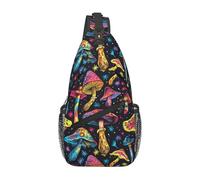 Borse A Tracolla Bright Mushrooms Rainbow Pacchetto Frontale A Spalla Casual Cintura Regolabile Borse Per Imbracatura, Per Ciclismo, Camminare, Routine Di Fitness