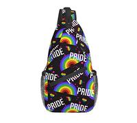 Borse A Tracolla Bright Pride Lgbt Rainbow Zaini Petto Multiuso Traspirante Borse A Spalla Da Uomo, Per Sport All'Aperto, Ciclismo, Correre