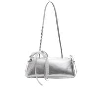 Borse a tracolla cilindriche di grande capacità, borsa multiuso in pelle PU sotto le ascelle borsa borsa All-match lavoro quotidiano, Argento