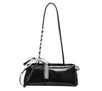 Borse a tracolla cilindriche di grande capacità, borsa multiuso in pelle PU sotto le ascelle borsa borsa All-match lavoro quotidiano, Nero