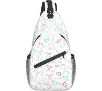 Borse A Tracolla Colorful Hearts Daypack Casual Per Uomo Casual Cintura Regolabile Borsello Tracolla, Per Viaggio, Ciclismo, Scuola
