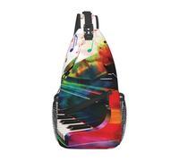 Borse A Tracolla Colorful Piano Keyboard Music Pacchetto Frontale A Spalla Multiuso Casual Marsupio, Per Viaggio, Sport All'Aperto, Lavoro, Routine Di Fitness