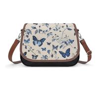 Borse a tracolla con gatto e ciliegia, da donna, in pelle, borse da viaggio, borse a tracolla, borsa tote per uso quotidiano, Farfalle e falene, Taglia unica, Fiori e Animali