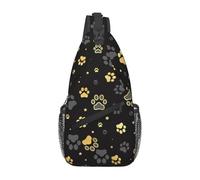 Borse a tracolla con impronte di dorata per uomo e donna, zainetti astratti di cuccioli e stelle, zaino da viaggio, borsa a tracolla casual, borsa a spalla con impronta di animale domestico,