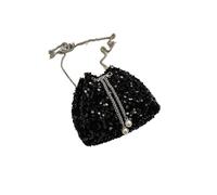 Borse a tracolla con paillettes da donna, borsa a secchiello Bright Eyes, borse a tracolla alla moda, borse a tracolla singole Clutch Con Strass(Black)